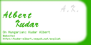 albert kudar business card